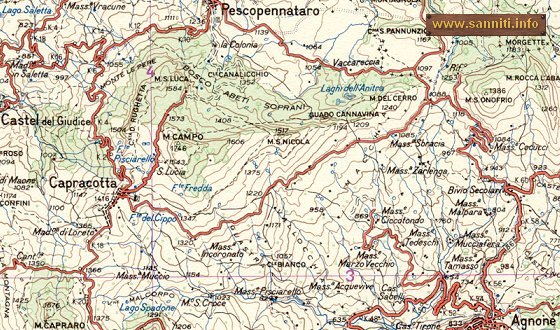 Area map of Monte del Cerro